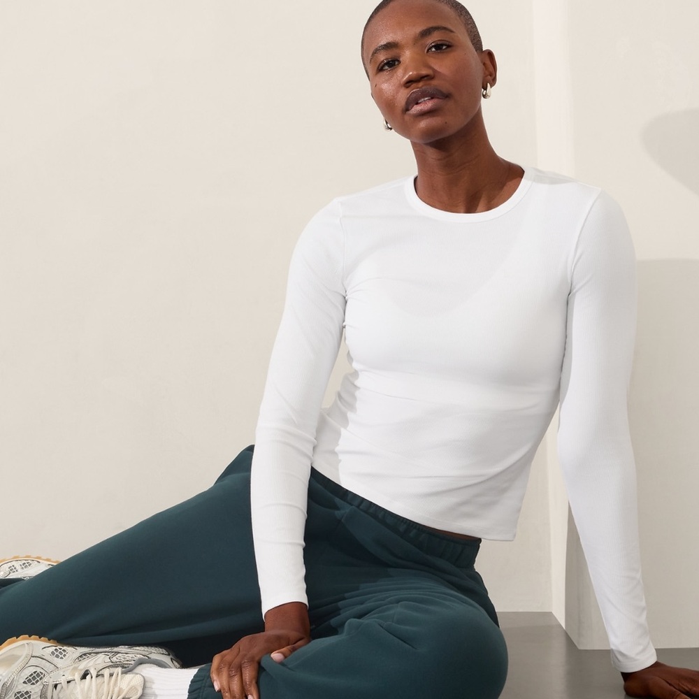 Women's White Long Sleeve Top
